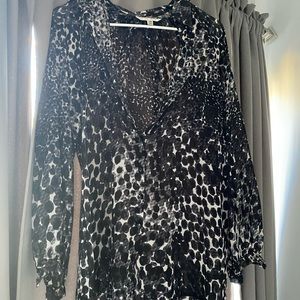 Leopard Sheer Style Button Up Shirt